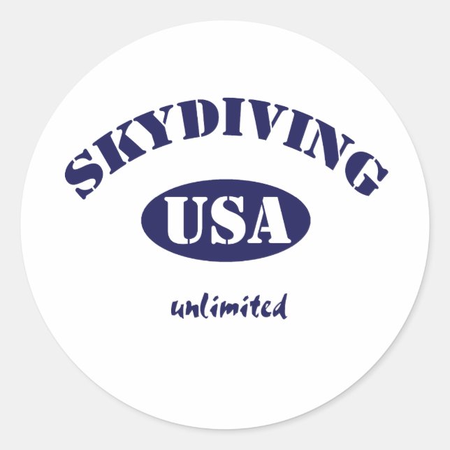 Sky Dive USA unbegrenzt Runder Aufkleber (Vorderseite)