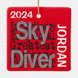 Sky Diver Extraordinaire CUSTOM Keramikornament