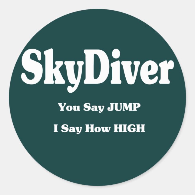 Sky Diver Runder Aufkleber (Vorderseite)