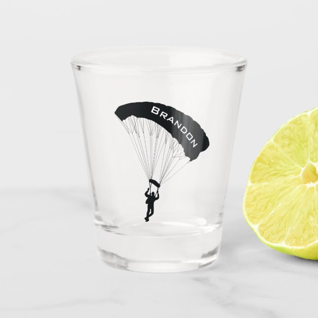 Sky Diving Parachuting Design Shot Glass Schnapsglas (Vorderseite)