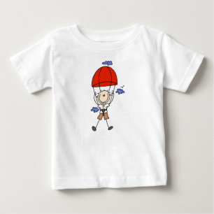 Sky Diving Strichmännchen Baby T-shirt