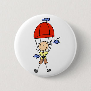 Sky Diving Strichmännchen Button