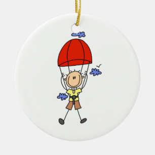 Sky Diving Strichmännchen Keramikornament