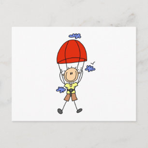 Sky Diving Strichmännchen Postkarte