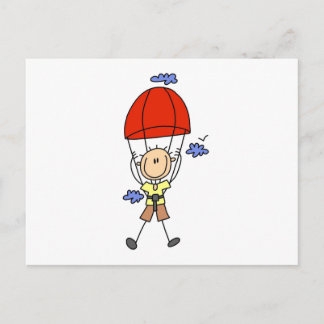 Sky Diving Strichmännchen Postkarte