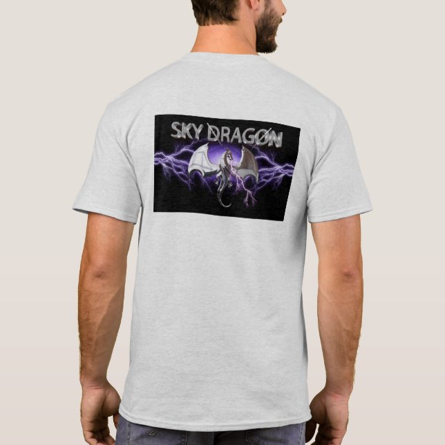 Sky Dragon mit Lichtsturm T-Shirt (Rückseite)