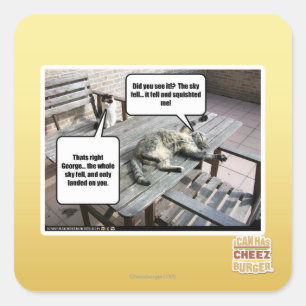 Sky fällt quadratischer aufkleber