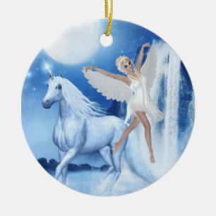 Sky Fee Asparas und Unicorn Keramik Ornament