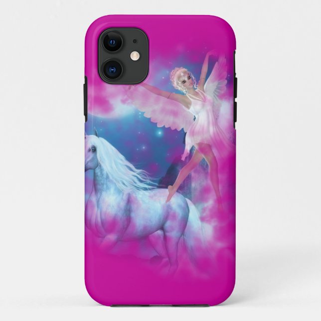 Sky Fee Asparas und Unicorn Vignette Case-Mate iPhone Hülle (Rückseite)