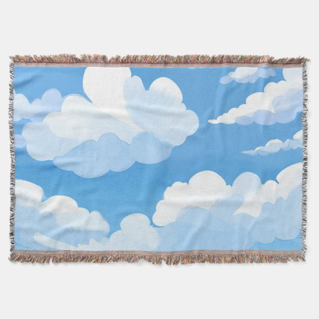 Sky Full of Clouds | Watercolor Blue Sky Painting Decke (Vorderseite)