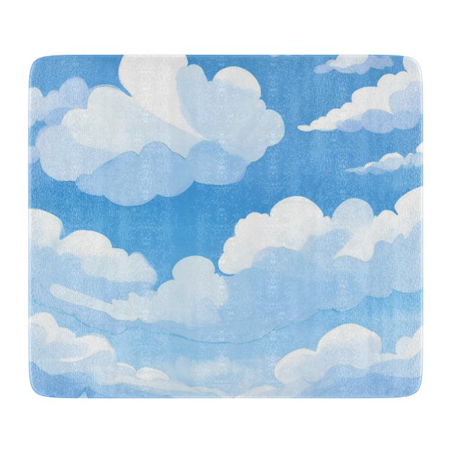 Sky Full of Clouds | Watercolor Blue Sky Painting Schneidebrett (Vorderseite)