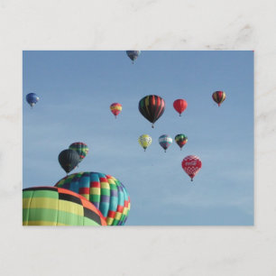Sky full of hot air balloons postkarte