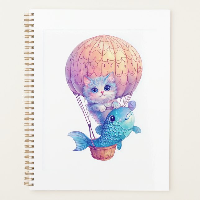 Sky High Kitty � Cute Whimsical Cat Abenteuer Planer (Vorderseite)