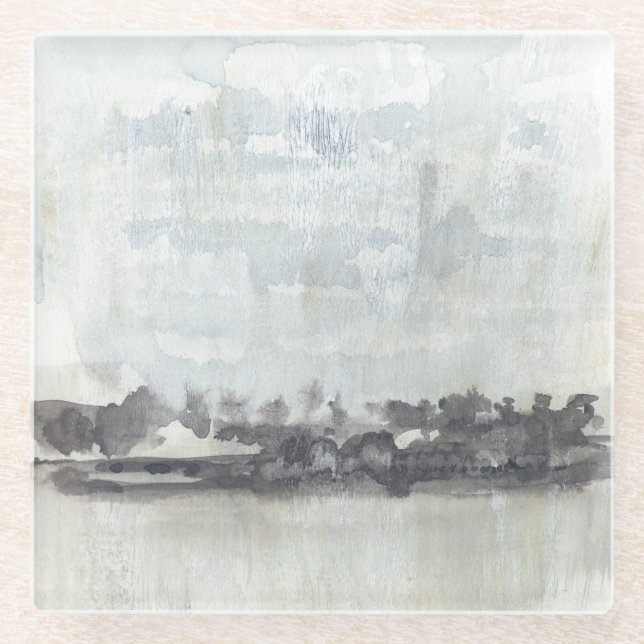 Sky Horizon - Neutrale Farben Glasuntersetzer (Vorderseite)