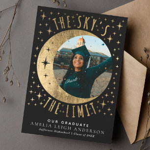 Sky ist das Limit Abschluss Foto Announcement Card Einladung