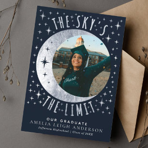 Sky ist das Limit Abschluss Foto Announcement Card Einladung