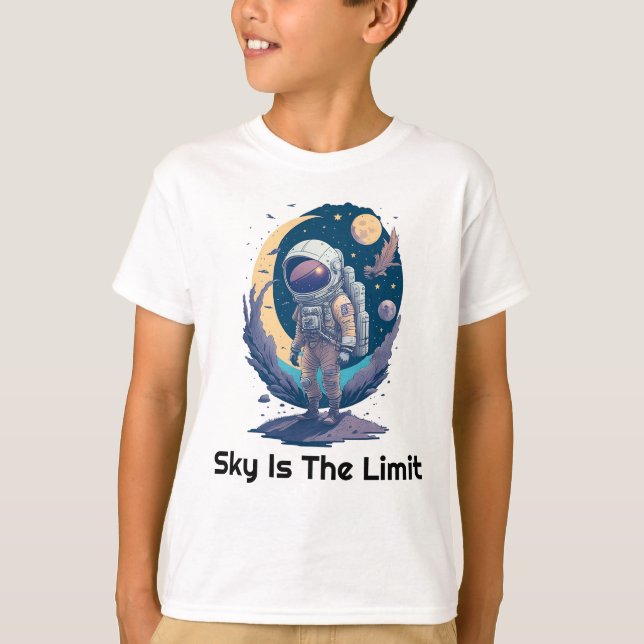Sky ist das Limit Astronaut T - Shirt Perfektes Ge (Vorderseite)