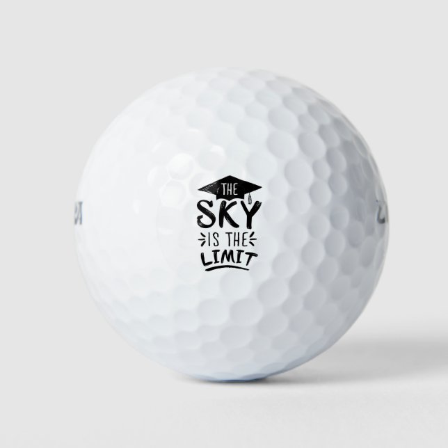 Sky ist das Limit Clever Abschluss Captions Niedli Golfball (Vorderseite)