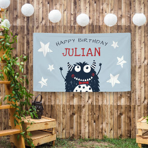 Sky Kleines Monster Personalisierte Geburtstagsp Banner