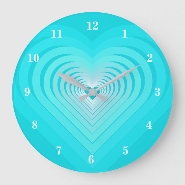 Sky Liebe - Blau Große Wanduhr (Vorderseite)