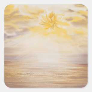 Sky Lotus Quadratischer Aufkleber