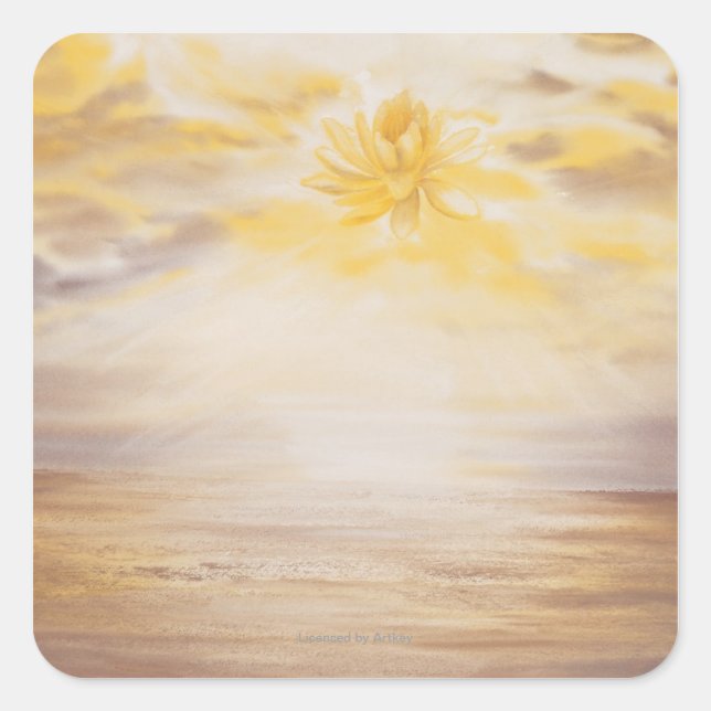 Sky Lotus Quadratischer Aufkleber (Vorderseite)