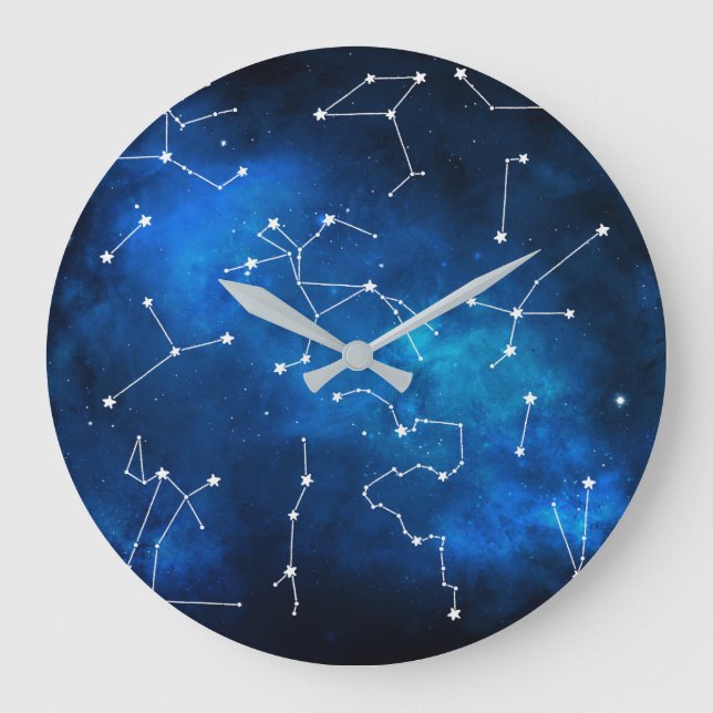 Sky Map Constellation Astronomie Lover Große Wanduhr (Vorderseite)
