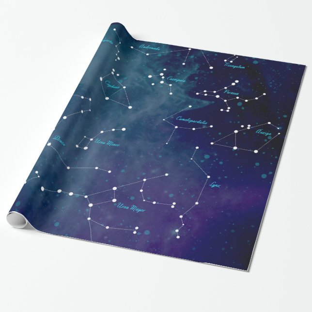 Sky Map Constellations Astronomie Geschenkpapier (Ungerollt)
