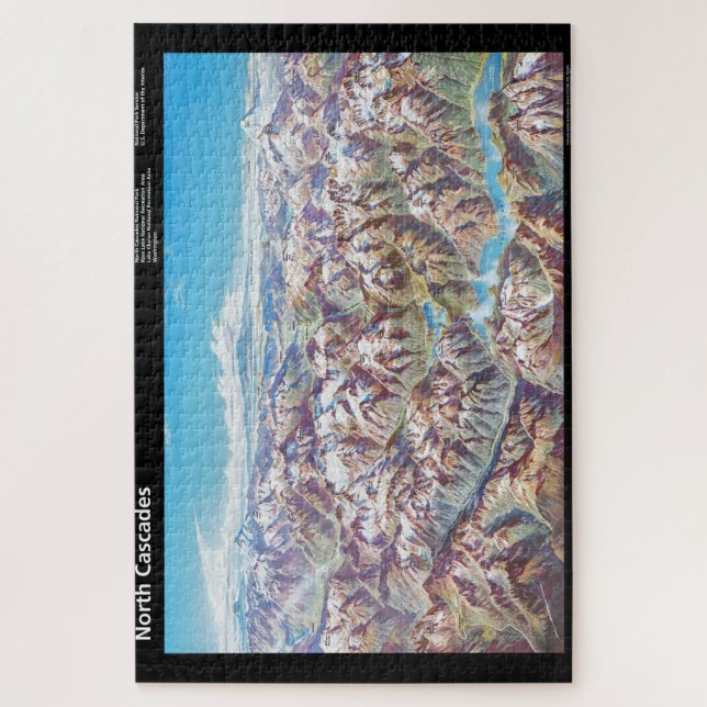 Sky Map North Cascade Nationalpark markiert Puzzle (Vertikal)