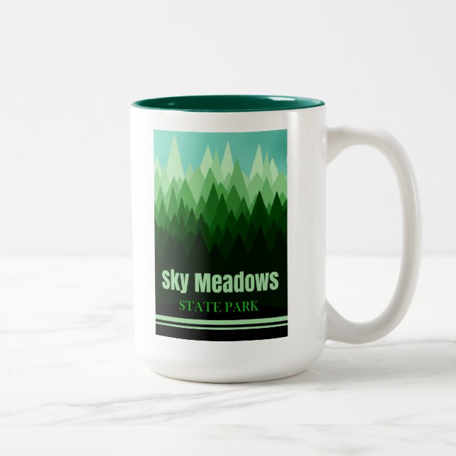 Sky Meadows Staat Park Virginia Forest Zweifarbige Tasse (Rechts)