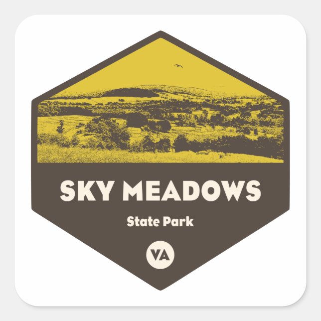 Sky Meadows Staat Park, Virginia Quadratischer Aufkleber (Vorderseite)
