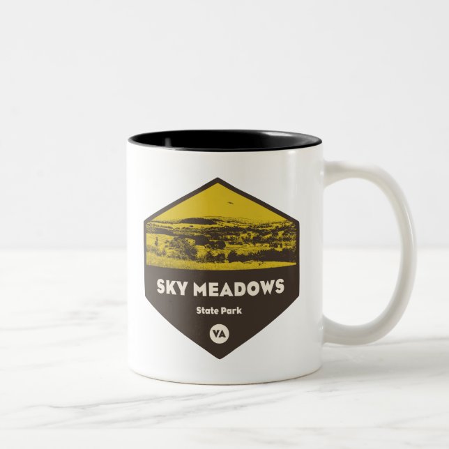 Sky Meadows Staat Park, Virginia Zweifarbige Tasse (Rechts)
