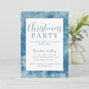 Sky Modern Dusty Blue Snowflake Einladung