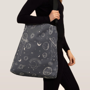 Sky Pattern Night Moon Stars Sonnige Tasche