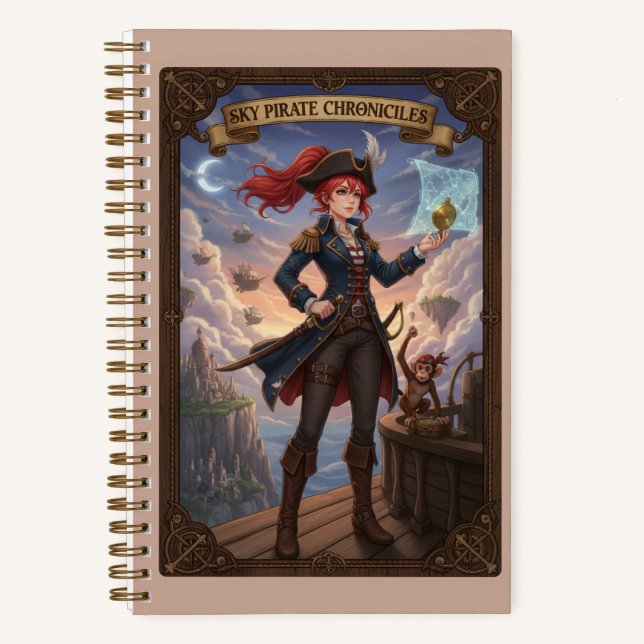 Sky Pirate Chronicles Anime Mädchen Luftschiff Jou Notizbuch (Vorderseite)