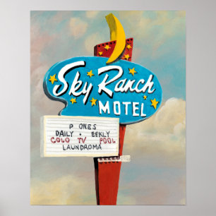 Sky Ranch Motel Sign Poster
