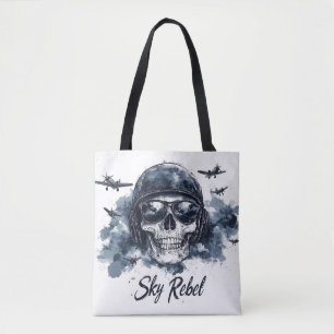Sky Rebel Skull mit Pilot Helm und Sonnenbrille