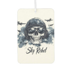 Sky Rebel Skull mit Pilot Helm und Sonnenbrille Autolufterfrischer