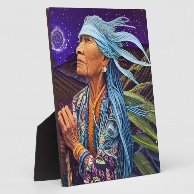 Sky Road Walker Native American Fantasy Art Fotoplatte (Seite)
