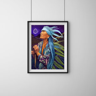 Sky Road Walker Native American Fantasy Art Poster