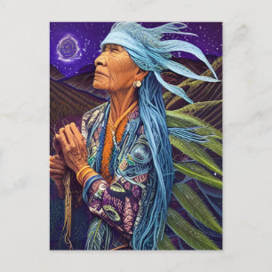 Sky Road Walker Native American Fantasy Art Postkarte
