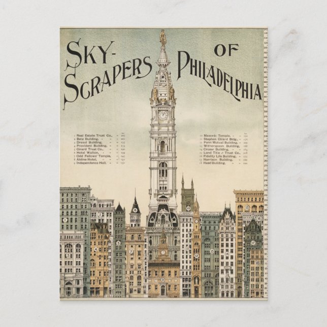 Sky Scrapers von Philadelphia Postcard Postkarte (Vorderseite)
