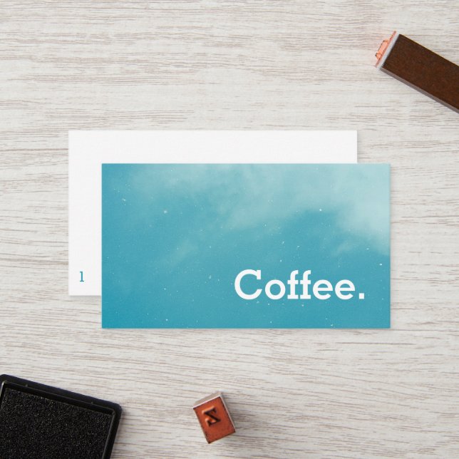 Sky Simple Loyalty Coffee Punch Card Treuekarte (Vorderseite/Rückseite Beispiel)