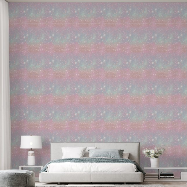 Sky Stars Rosa blaue Decke Tapete (Schlafzimmer)