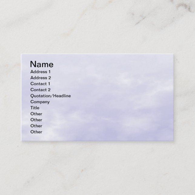 Sky Texture - Lila Blue Visitenkarte (Vorderseite)