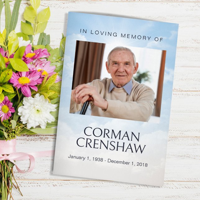 Sky Theme Funeral Pamphlet Order of Service Flyer (Von Creator hochgeladen)