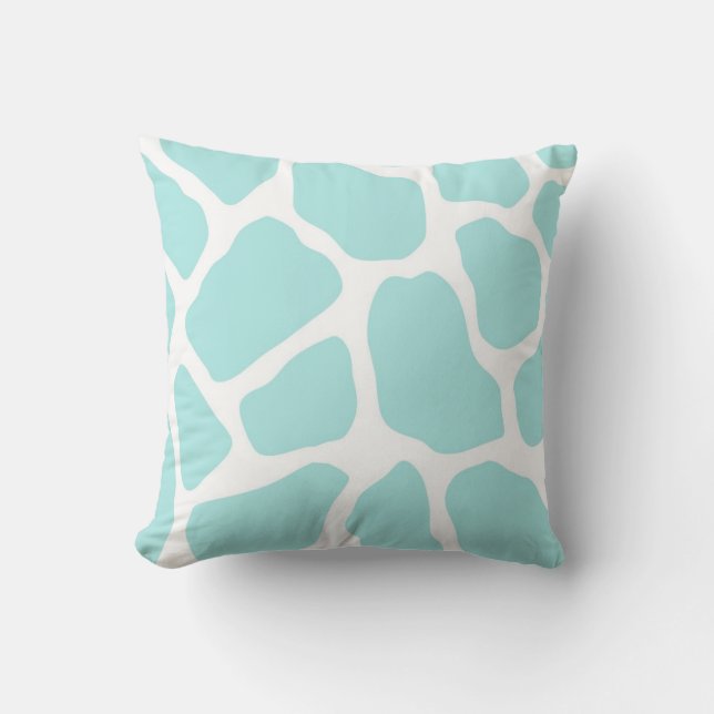 Sky und White Giraffe Print Kissen (Vorderseite)