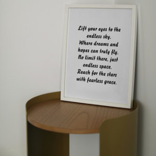 Sky verkörpert inspirierendes Mini-Gedicht Poster