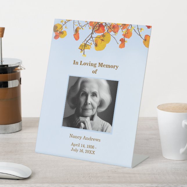 Sky Verlasst Elegantes Beerdigungsgedächtnis Sockelschild (In SItu)