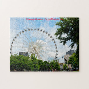 Sky view Ferris Wheel Georgia .Christmas Greetings Puzzle
